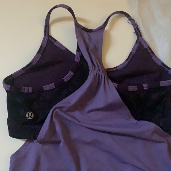 LULULEMON FLOW AND GO YOGA TOP RAZOR BACK PURPLE LAVENDER SIZE 6 WORKOUT - Picture 7 of 16